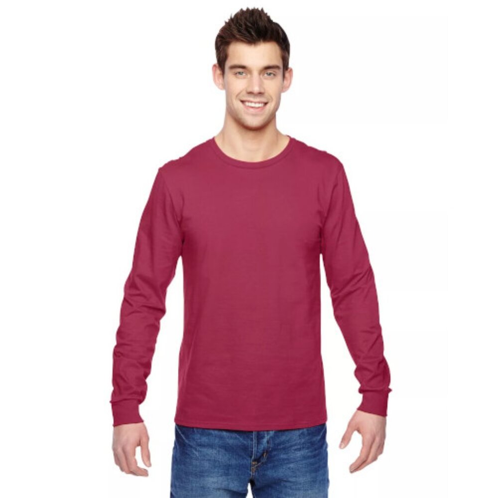 Fruit of the Loom Adult 4.7 oz. Sofspun® Long Sleeve TShirt - SFLR -Cardinal